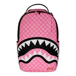 Sprayground Pink And Black Drip Check DLXSV Backpack